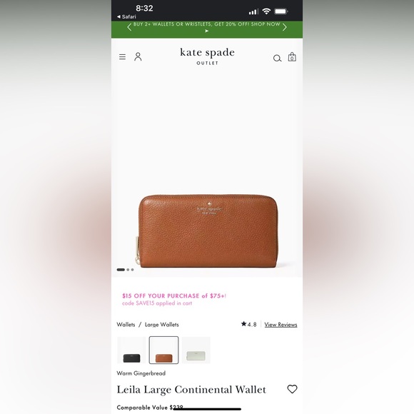 NWT Kate Spade Leila Large Long Wallet - Picture 4 of 6